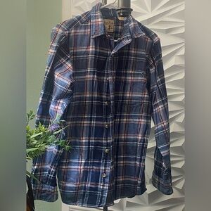 Ralph Lauren Navy and White Plaid Casual Shirt